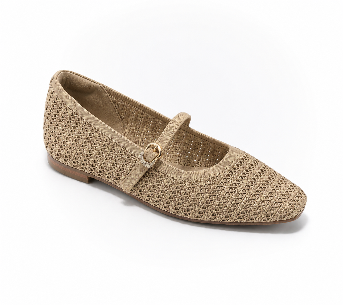 Women Breathable Knit Mary Jane Flats Shoes